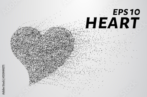 Heart of particles. The heart is made up of circles and dots. Vector illustration