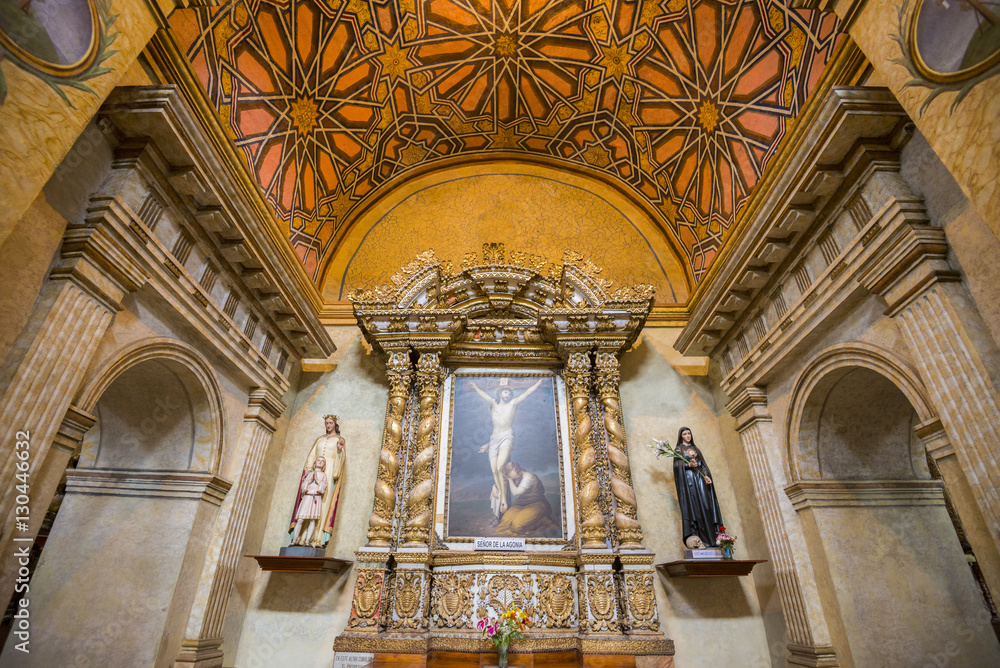 Interior of Santo Domingo Church in Quito, Ecuador