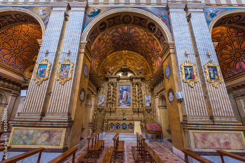 Interior of Santo Domingo Church in Quito, Ecuador