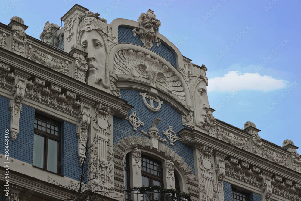 Fototapeta premium Art Nouveau, Jugenstil building in Riga Latvia