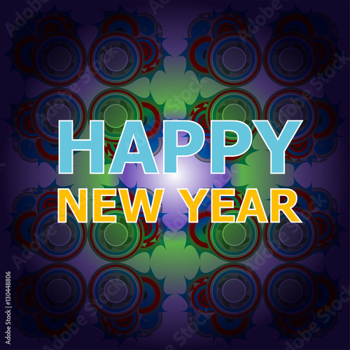 Beautiful text design of Happy New Year on abstract background.