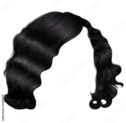 trendy woman short  hairs black  colors .
 fringe . fashion beauty retro style . realistic  3d .

