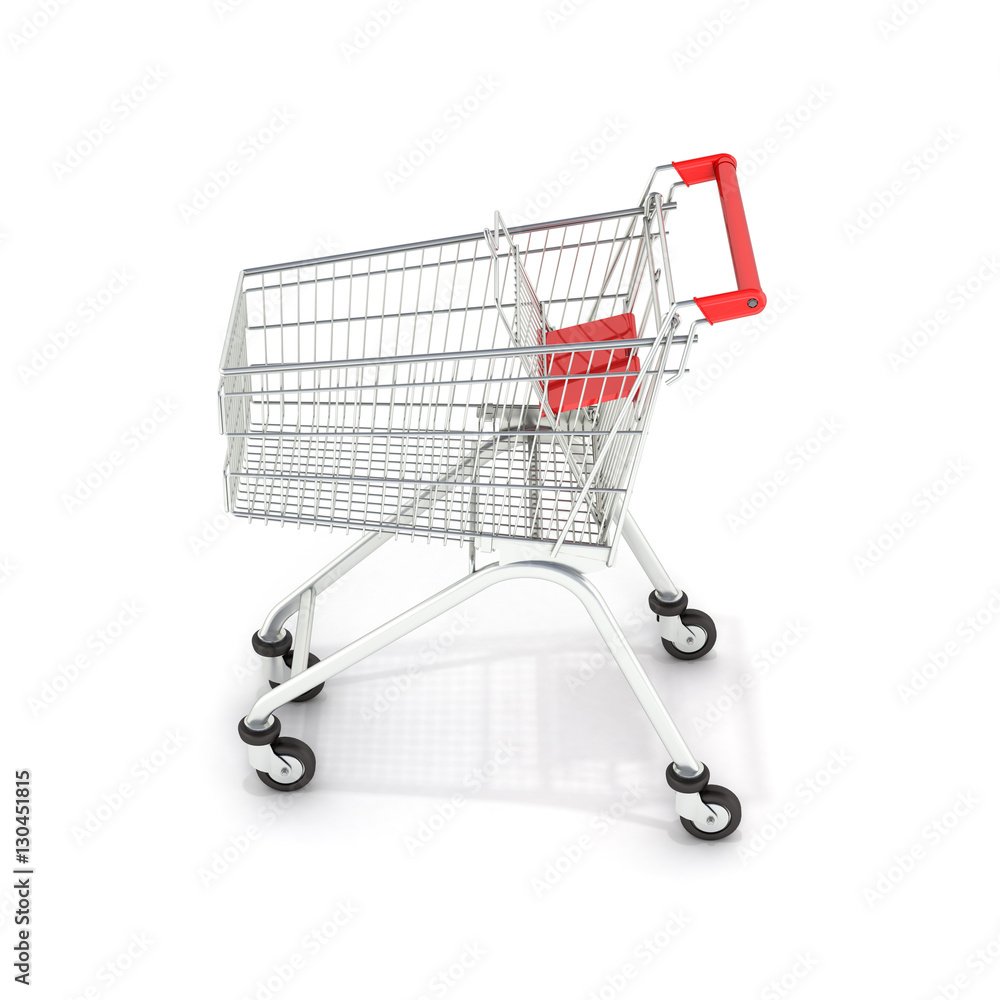 supermarket shopping cart on white background 3d supermarket shopping cart on white background 3d
