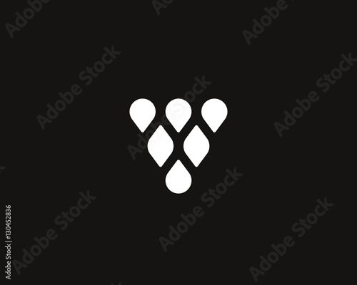 Abstract drop leaf vector logo symbol icon. Wine grape idea logotype. Health fresh creative sign.