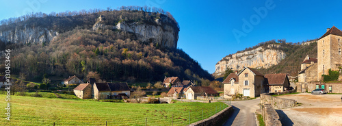 Panorama of a Baume-les-Messieurs village. France