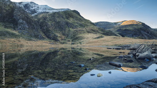 Crystal Clear Water of Llyn Idwal Lake in Northern Snowdonia