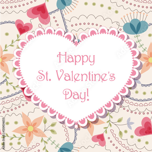 Happy St valentines day floral card © marishayu