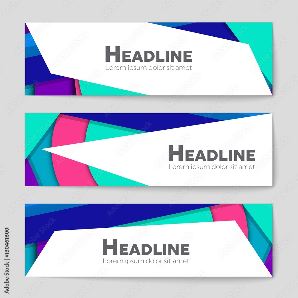 Fototapeta premium Abstract vector layout background set. For art template design, list, page, mockup brochure theme style, banner, idea, cover, booklet, print, flyer, book, blank, card, ad, sign, sheet, a4.
