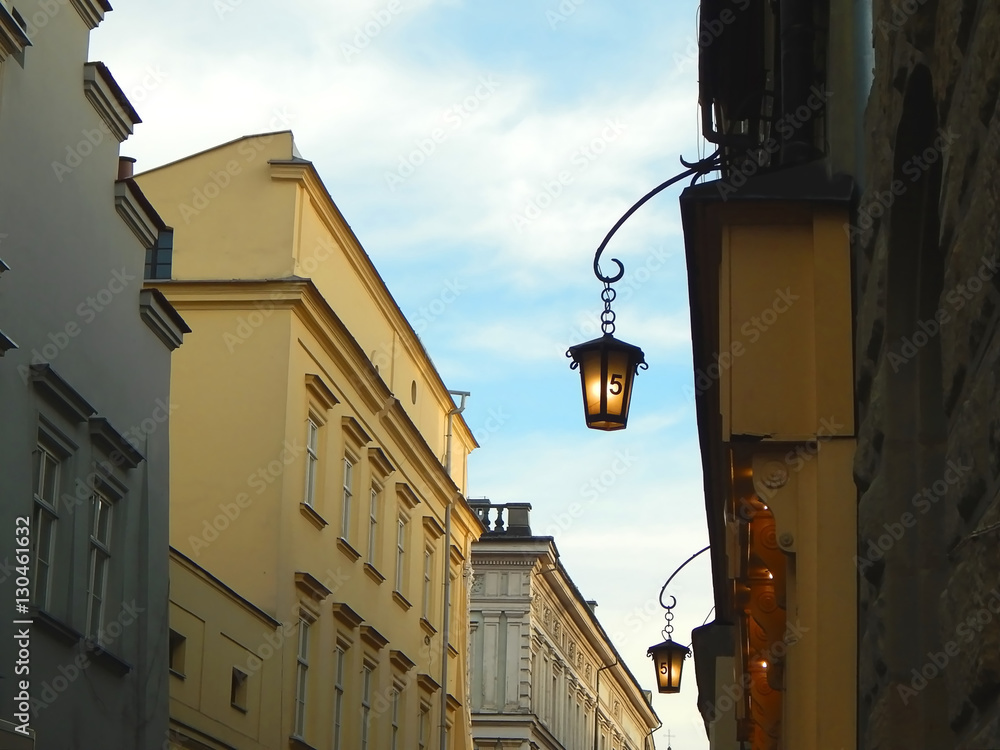 Street in the centre of Krakow
