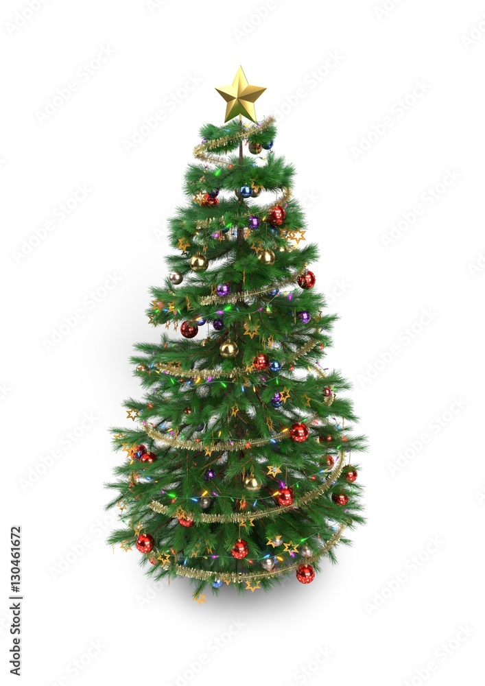 Isolated christmas tree - 3D render Isolated christmas tree - 3D render