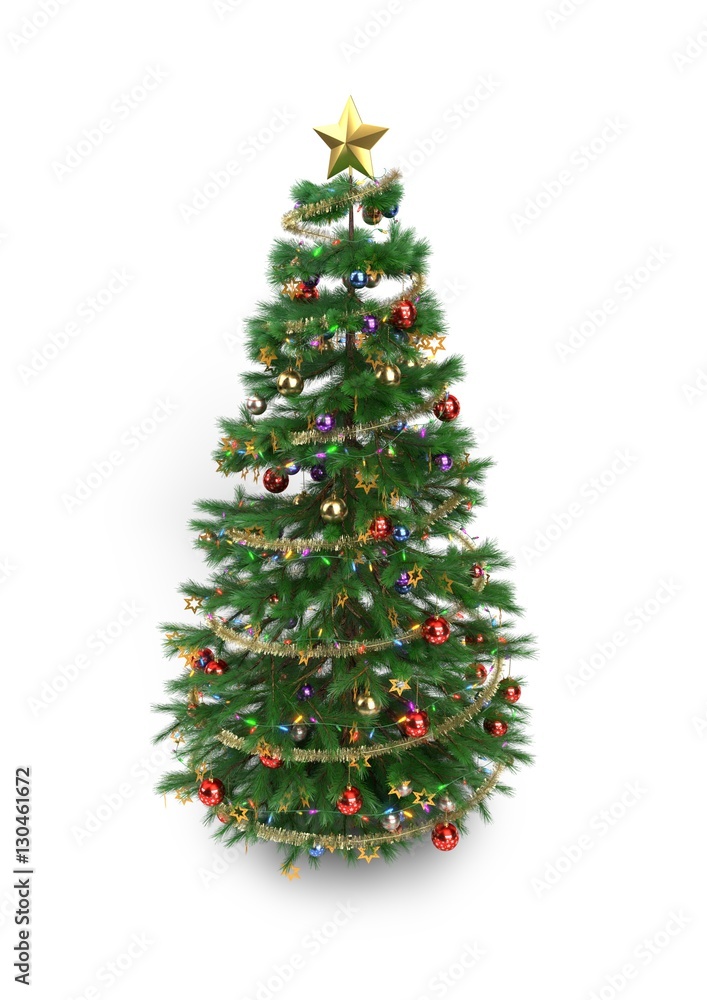 Isolated christmas tree - 3D render