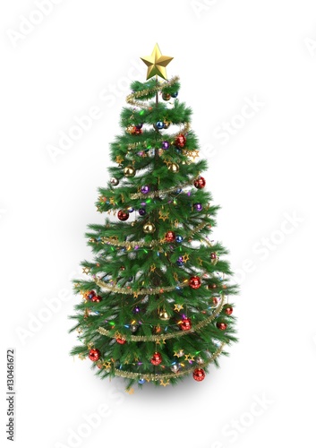 Isolated christmas tree - 3D render