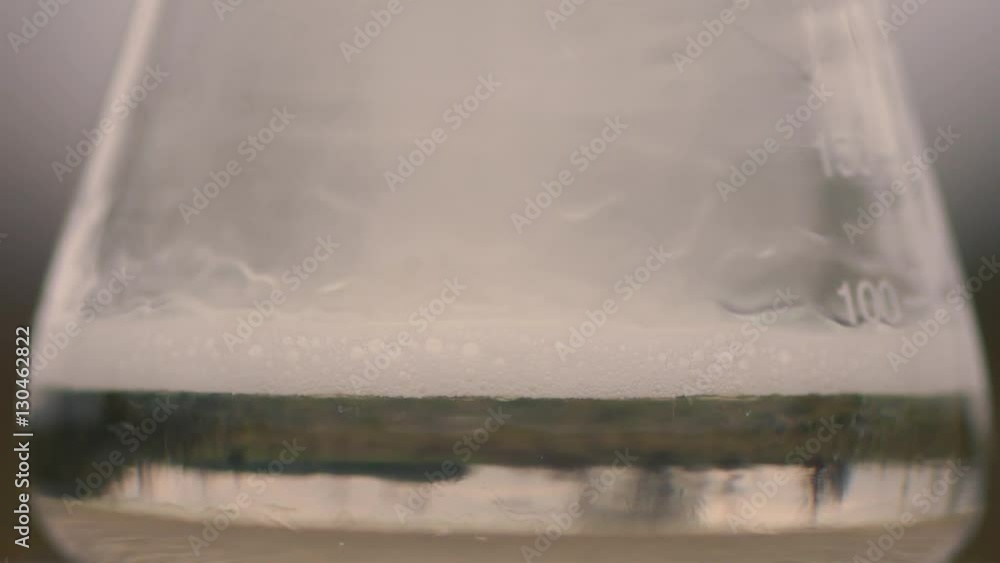 Reaction between chlorine bleach and sulphuric acid. Chemical