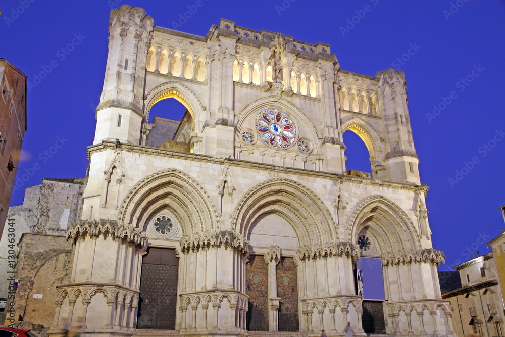 Neo gothic cathedral in Cuenca Castile La Mancha Spain