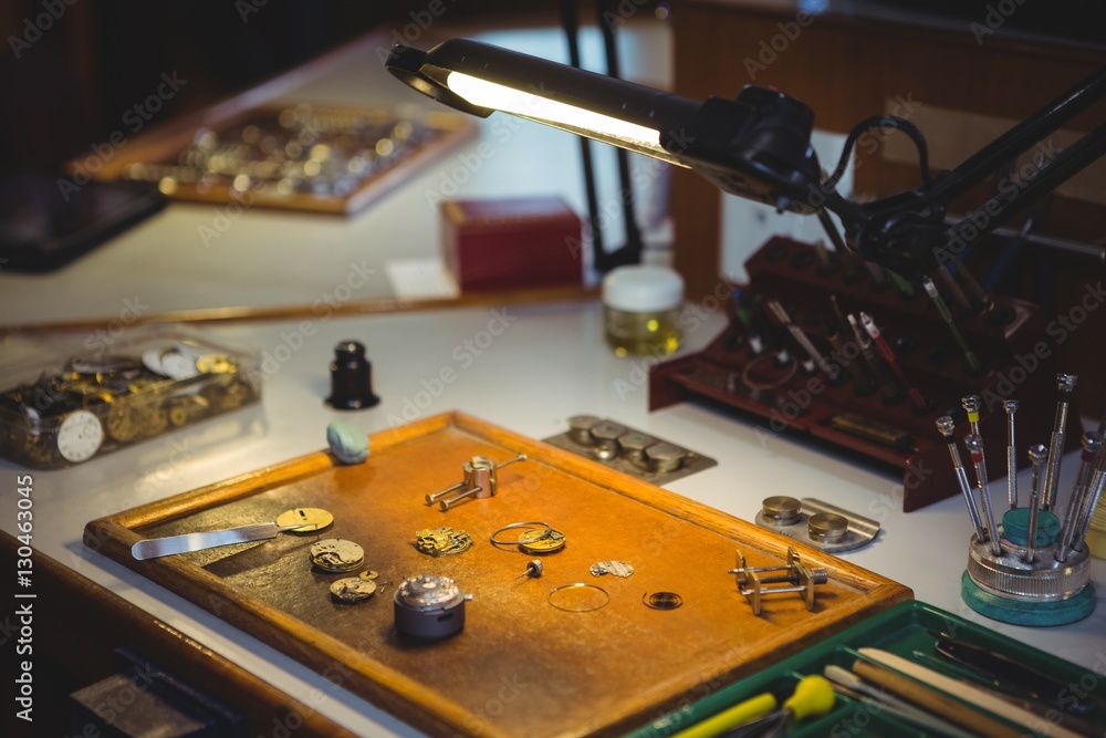Obraz na plátně Parts of watch for repair