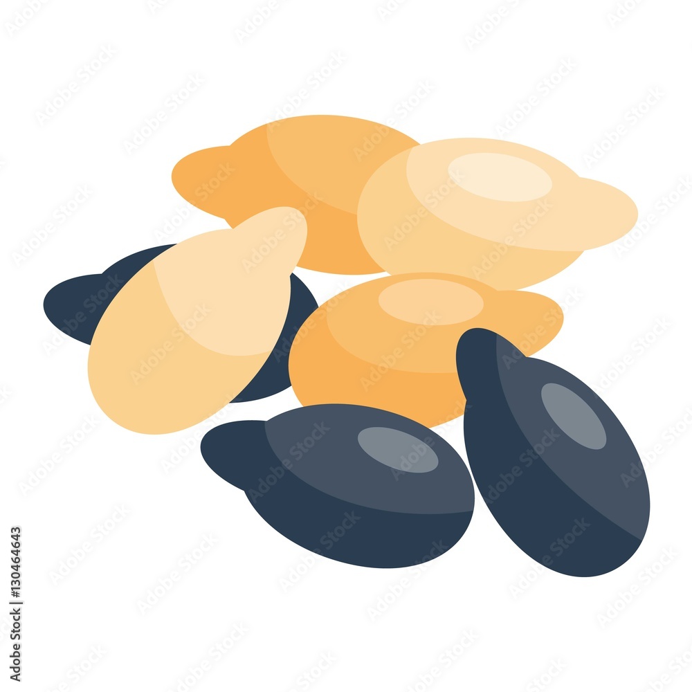 Sesame seeds on a white background. macro Sesame seeds on a white background. macro