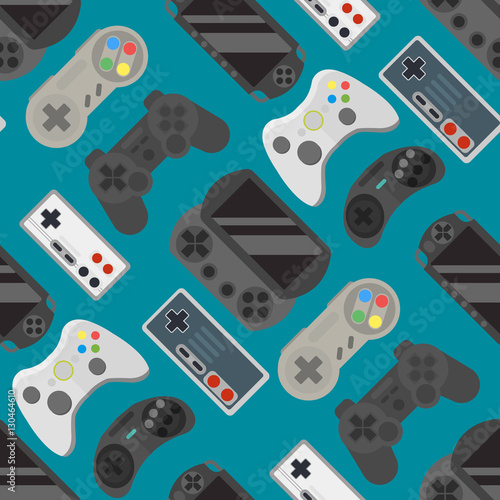 Gamepad colorful seamless pattern