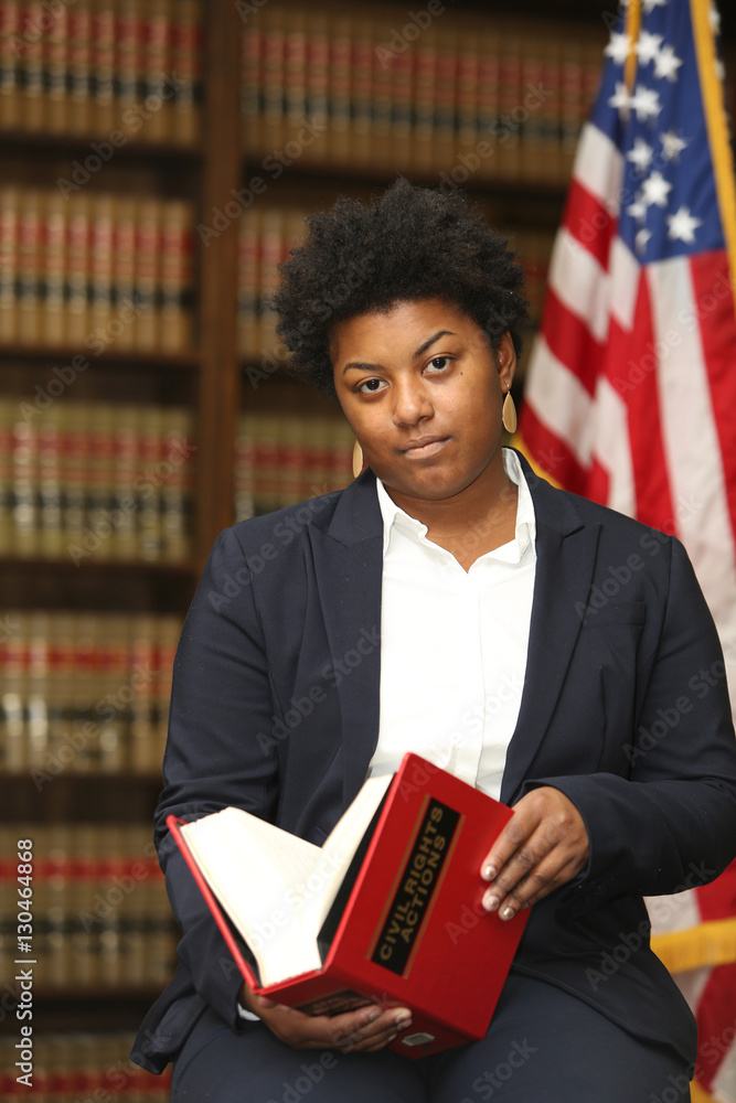 Portrait of an attractive African American female lawyer, Portrait of an attractive African American female lawyer,