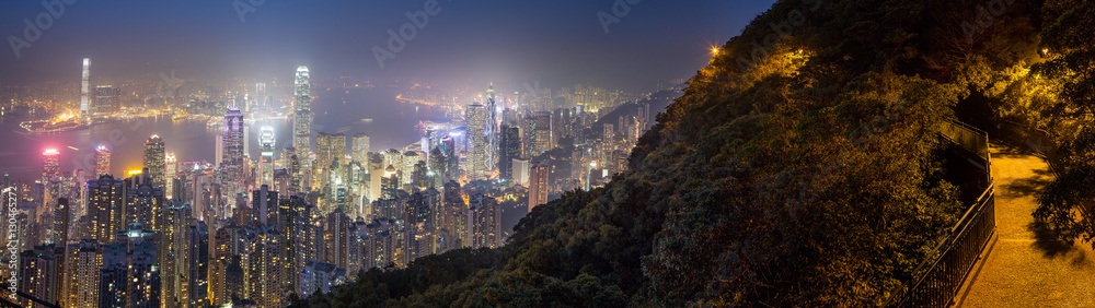 Hong Kong from the Peak at night, Hong Kong, China Hong Kong from the Peak at night, Hong Kong, China
