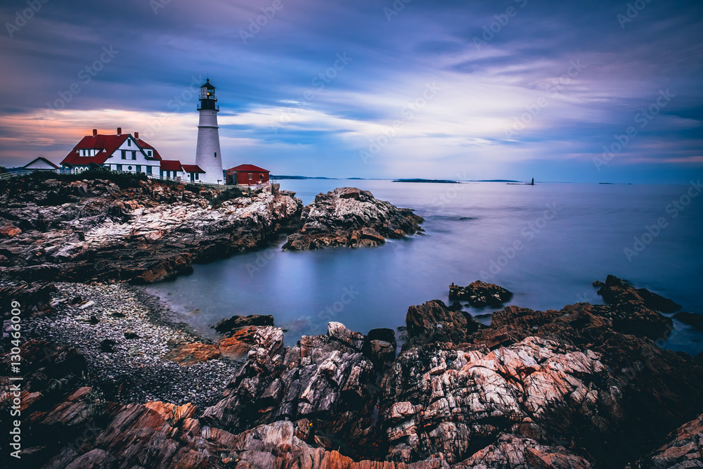 Fototapeta premium One Of The Most Iconic And Beautiful Lighthouses, The Portland Head Light, Portland, Maine, USA