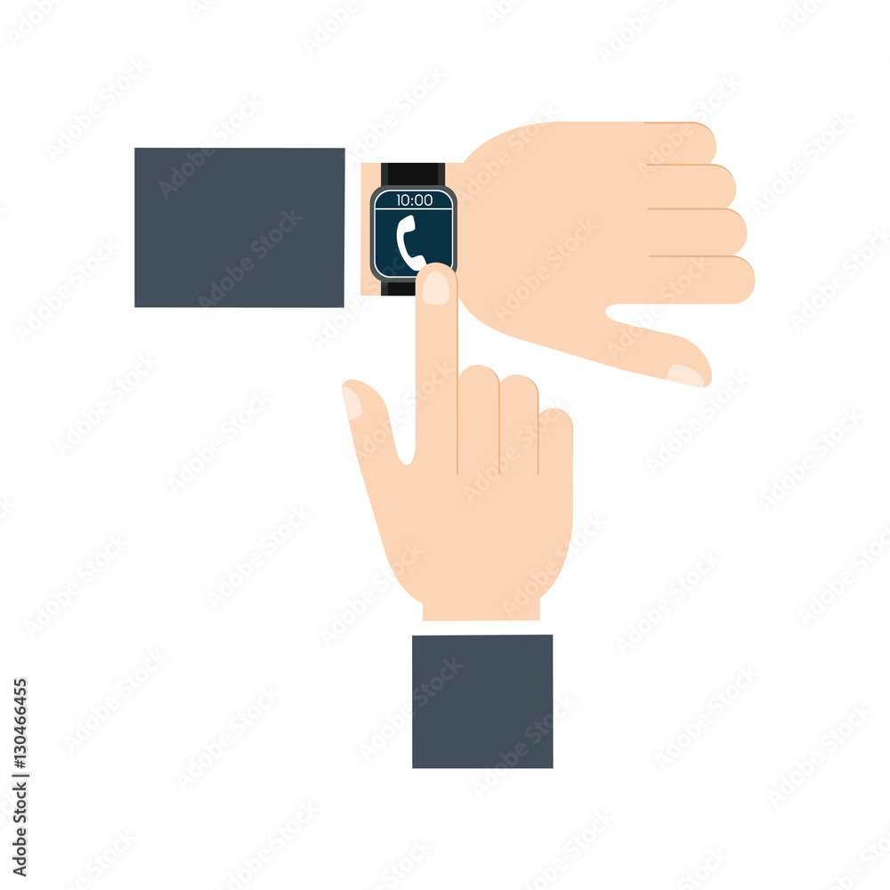 hand touchscreen smart watch wearable technology vector illustration eps 10 hand touchscreen smart watch wearable technology vector illustration eps 10