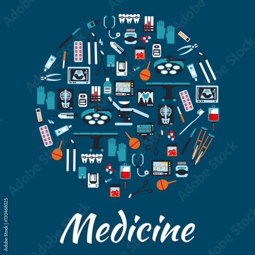 Medical icons and symbols placard