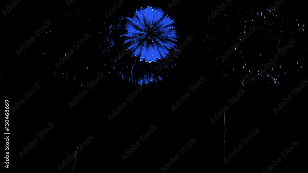 3D Render Multiple Fireworks Blue Sharp Vibrant Clean 4K ver. 48 3D Render Multiple Fireworks Blue Sharp Vibrant Clean 4K ver. 48