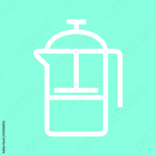 French press icon in trendy flat style isolated on grey background. Kitchen symbol for your design, logo, UI. Vector illustration, EPS10.