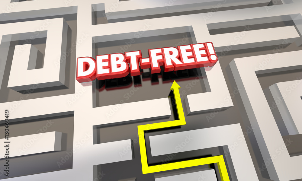 Debt Free Maze Budget Pay Off Credit Cards 3d Illustration Debt Free Maze Budget Pay Off Credit Cards 3d Illustration