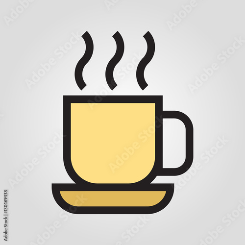 Pair of tea cup icon in trendy flat style isolated on grey background. Kitchen symbol for your design  logo  UI. Vector illustration  EPS10.