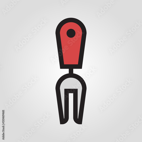 Bbq fork icon in trendy flat style isolated on grey background. Kitchen symbol for your design, logo, UI. Vector illustration, EPS10.