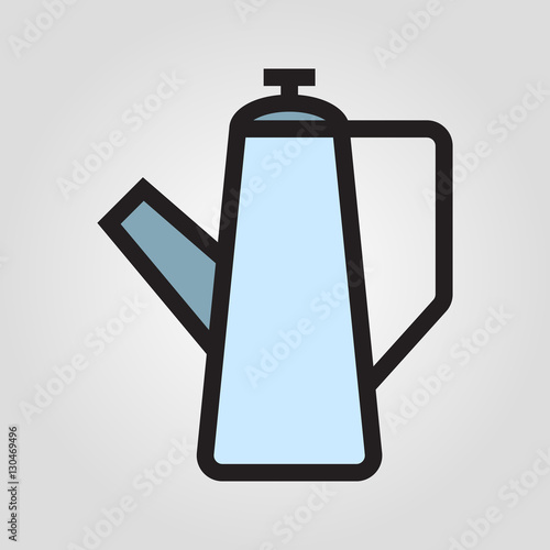 Porcelain teapot icon in trendy flat style isolated on grey background. Kitchen symbol for your design, logo, UI. Vector illustration, EPS10.
