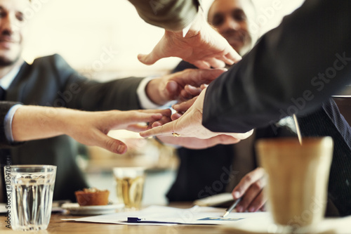 People Hand Assemble Corporate Meeting Teamwork Concept