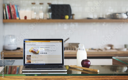 Wallpaper Mural Laptop Searching Bakery Pastry Recipe Concept Torontodigital.ca