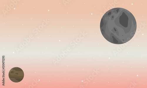 Illustration of Planet ouster space scenery