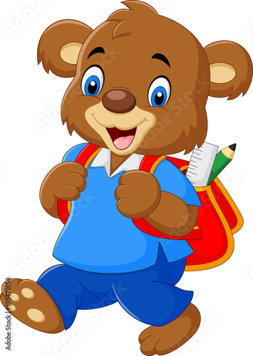 Cute bear with backpack

