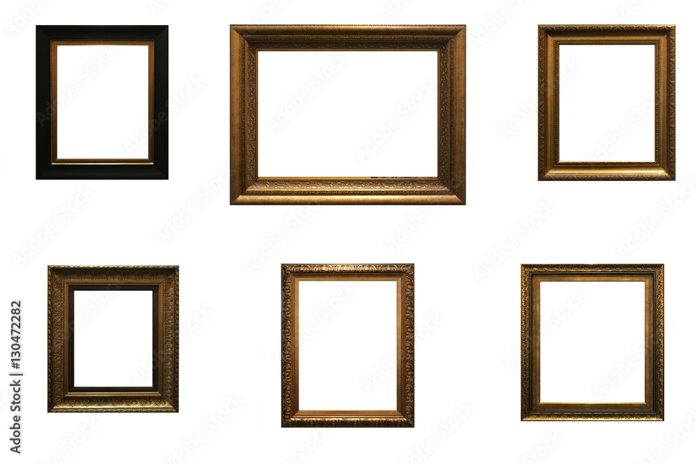 wooden picture frame on white background wooden picture frame on white background