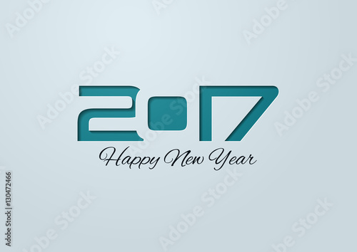 Happy New Year 2017 Cut Paper Background