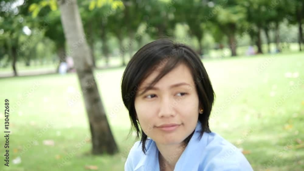 Asian woman in the park