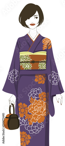 Girl wearing Kimono