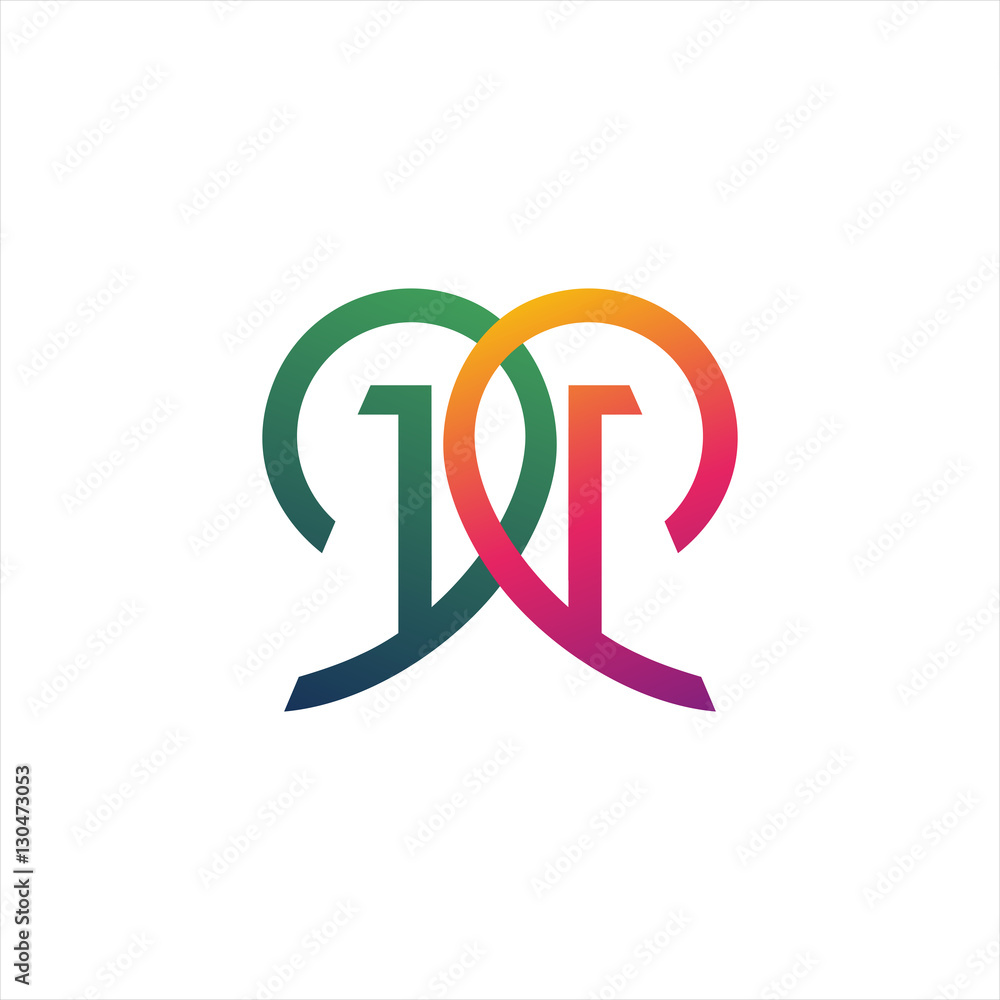 Letter M line color logo Letter M line color logo