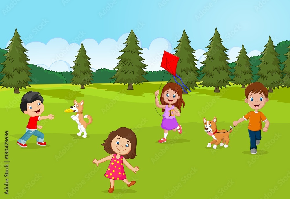 Little kids playing in the garden
Little kids playing in the garden