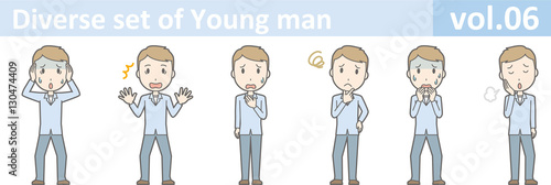 Diverse set of young man , EPS10 vector format vol.06