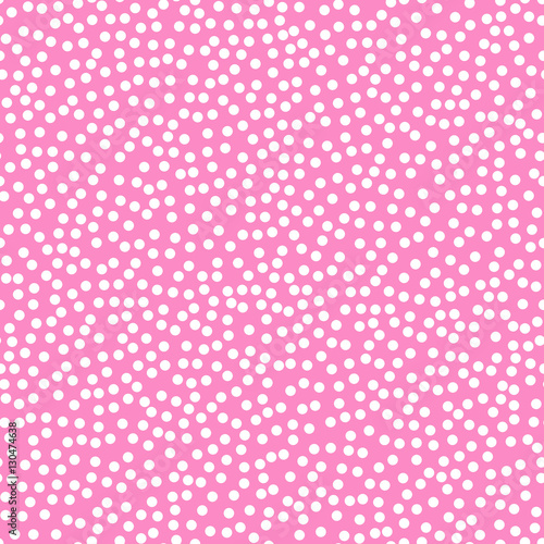 Seamless Pink Polka Dot pattern. Seam free polkadot wallpaper background. 