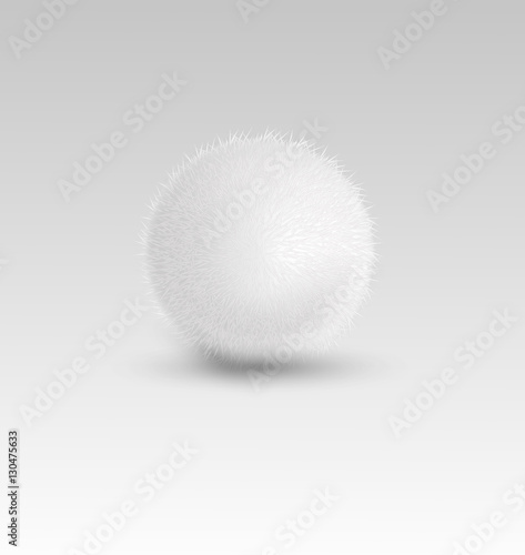 Vector element for design: a fur pompon (clump of snow) isolated