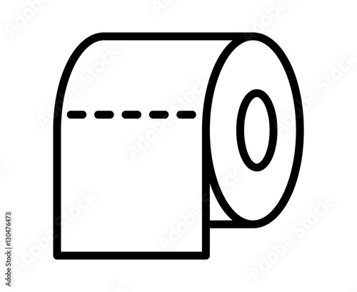 Toilet tissue paper roll line art icon for apps and websites