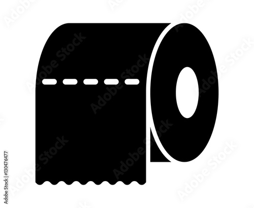 Toilet tissue paper roll flat icon for apps and websites