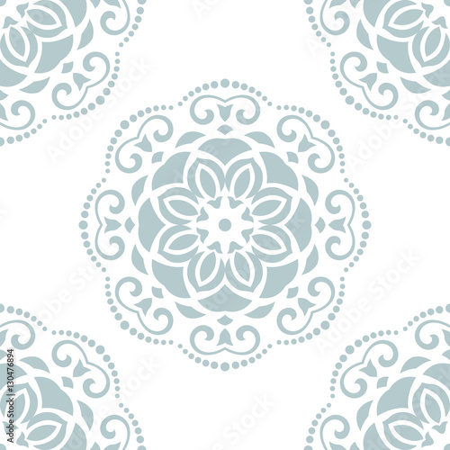 Seamless classic vector light blue pattern. Traditional orient ornament. Classic vintage background