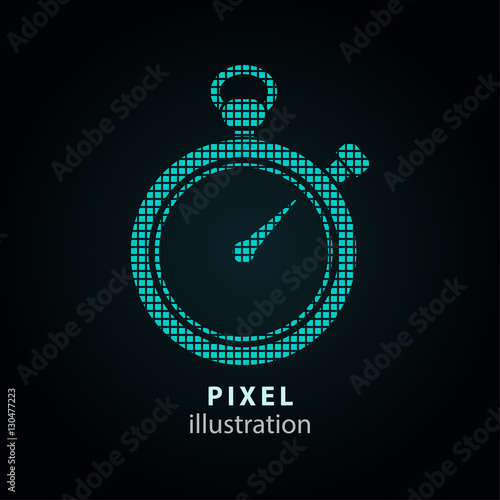 Stopwatch - pixel illustration.