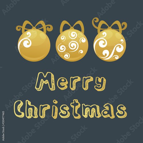 Card with Christmas ball. Vector illustration